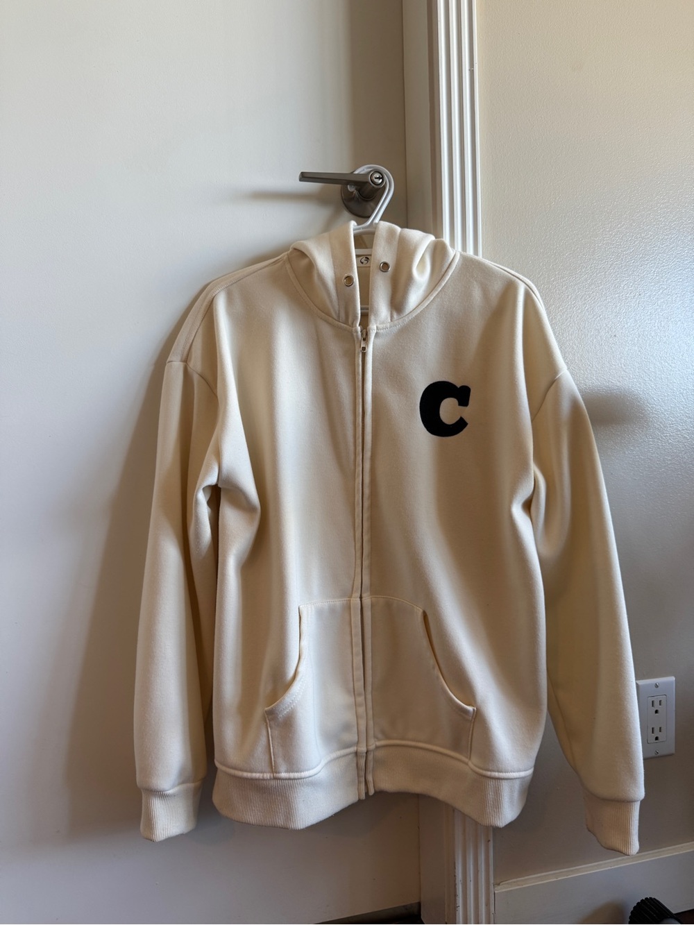 Cream Full-Zip Hoodie